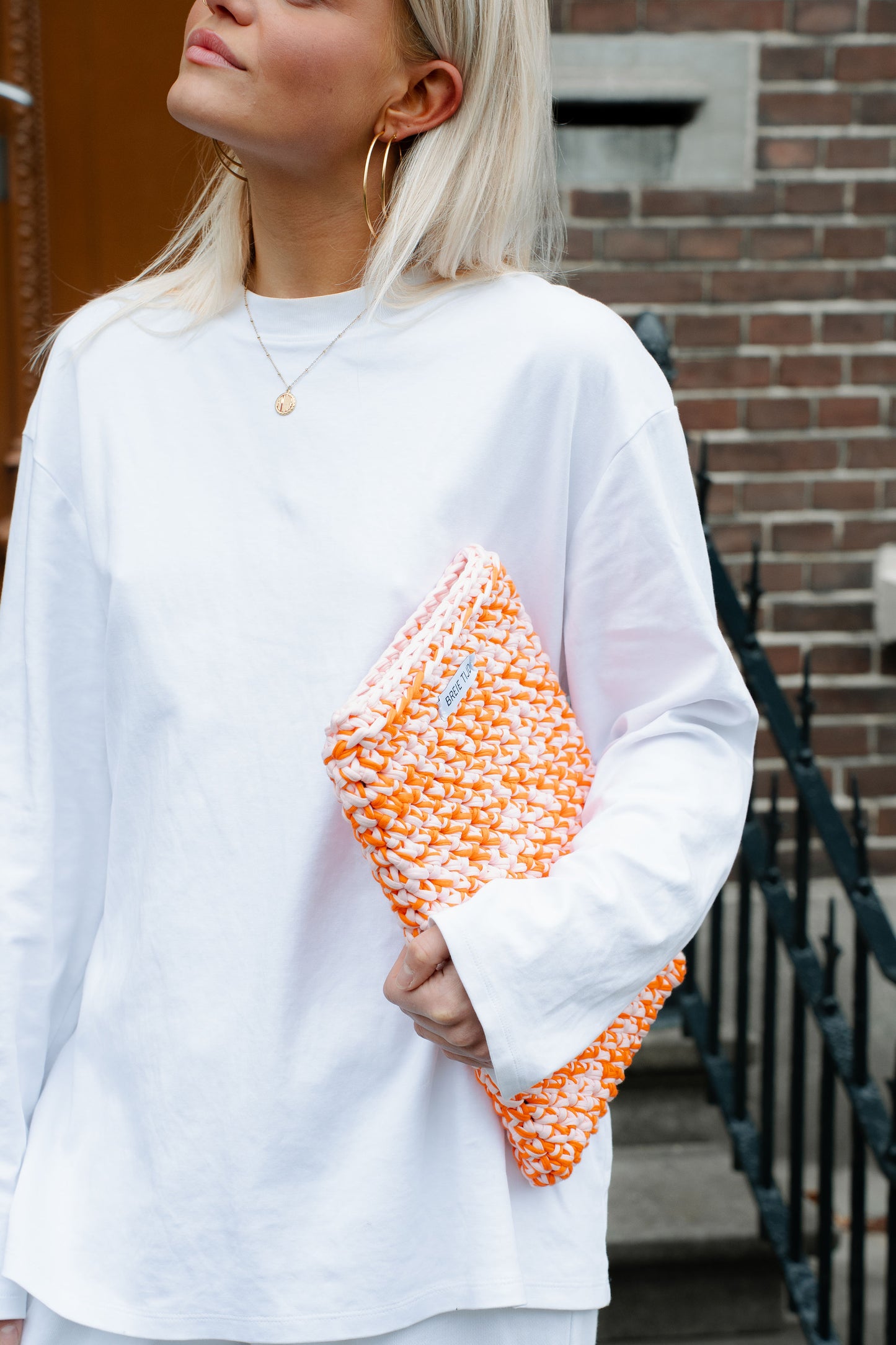 LAPTOP SLEEVE - Orange & Baby Pink