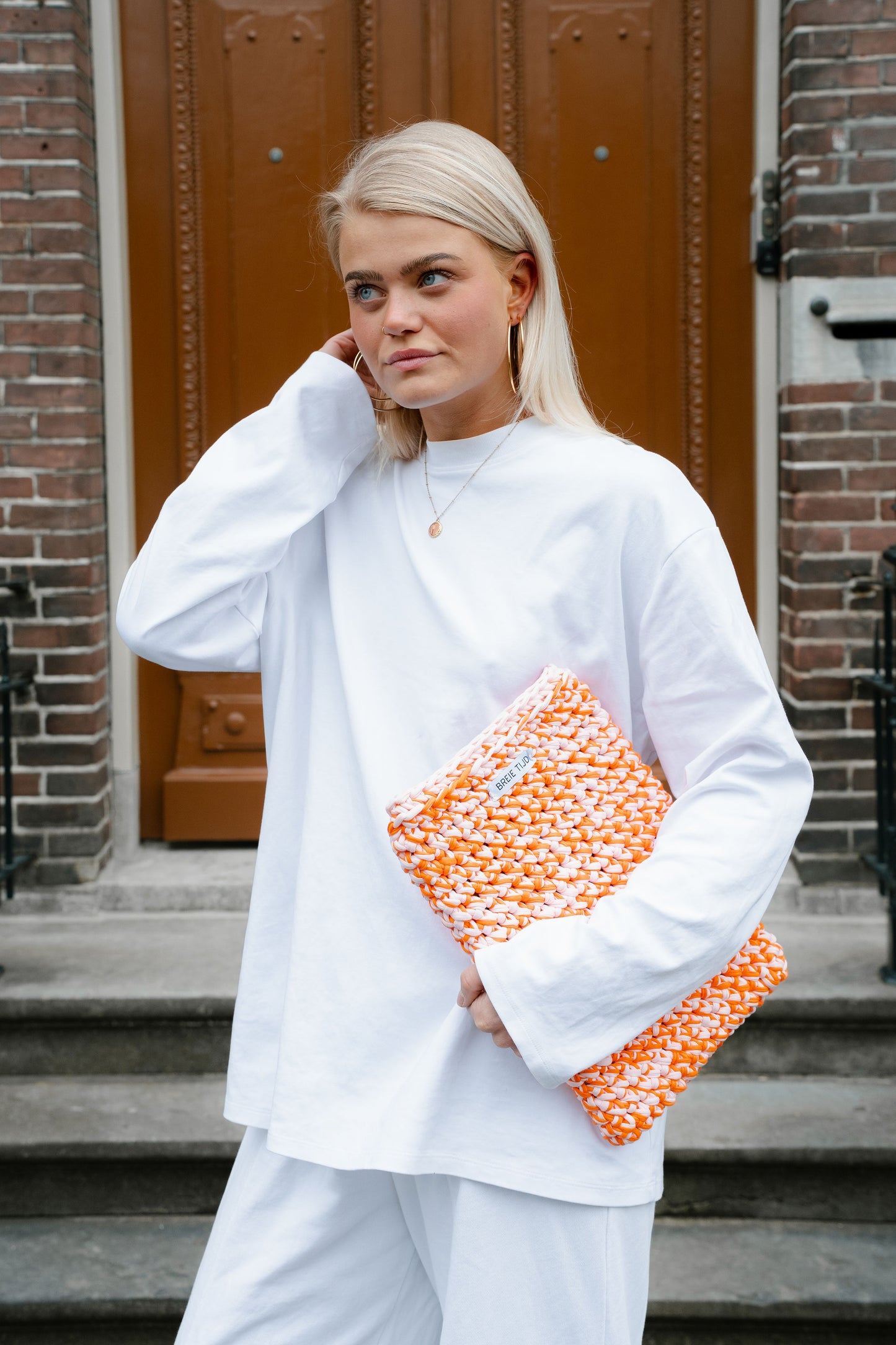 LAPTOP SLEEVE - Orange & Baby Pink