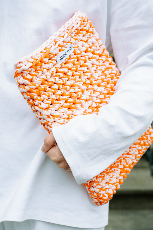 LAPTOP SLEEVE - Orange & Baby Pink